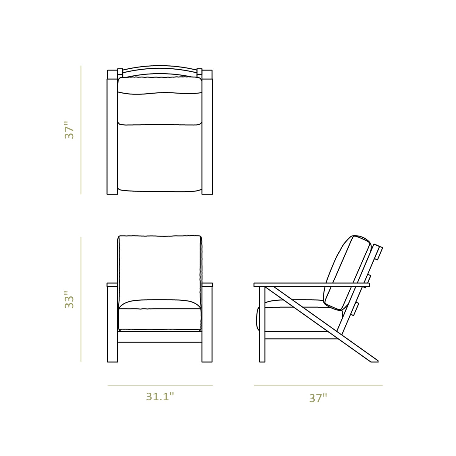 Neuwood Living Boardwalk Lounge Chair Dimensions