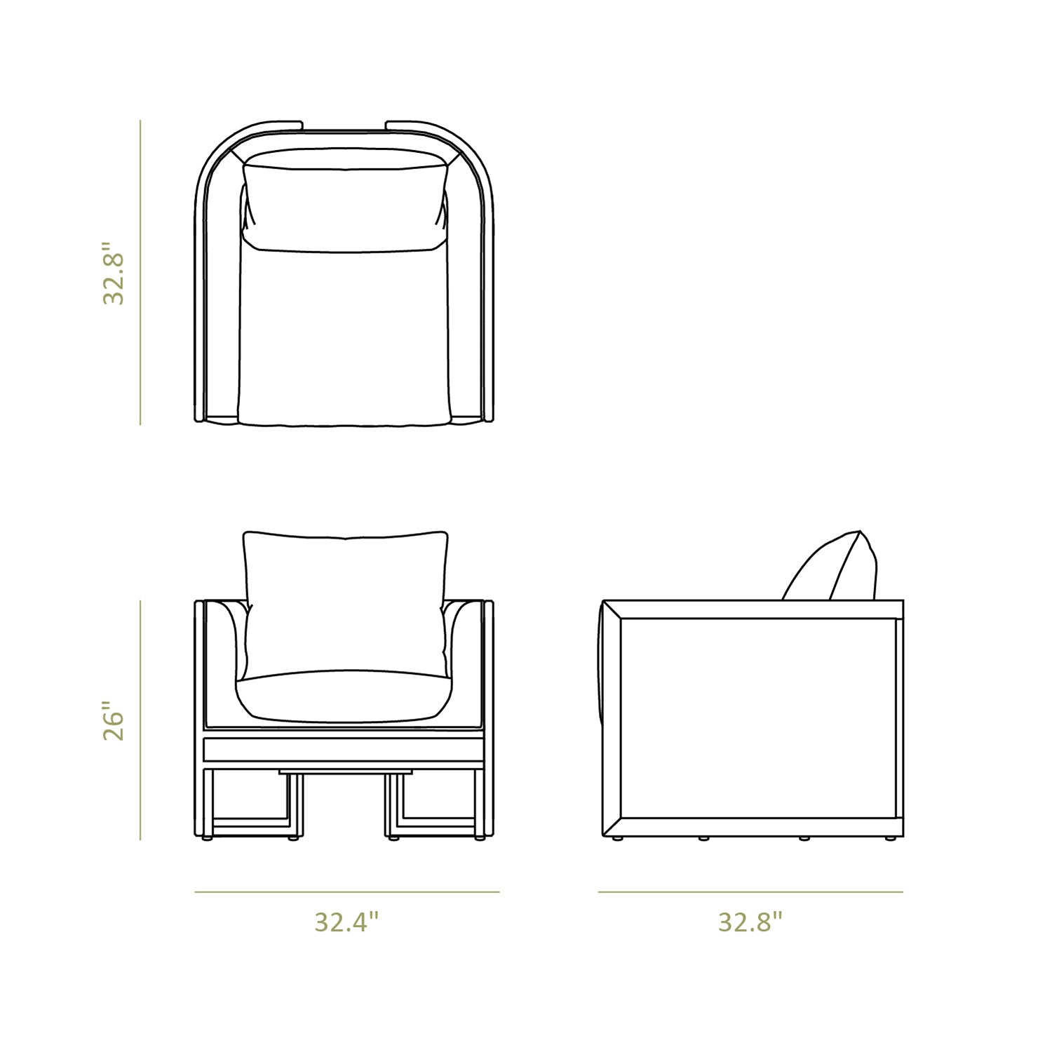 Neuwood Living Domicile Lounge Chair Dimensions