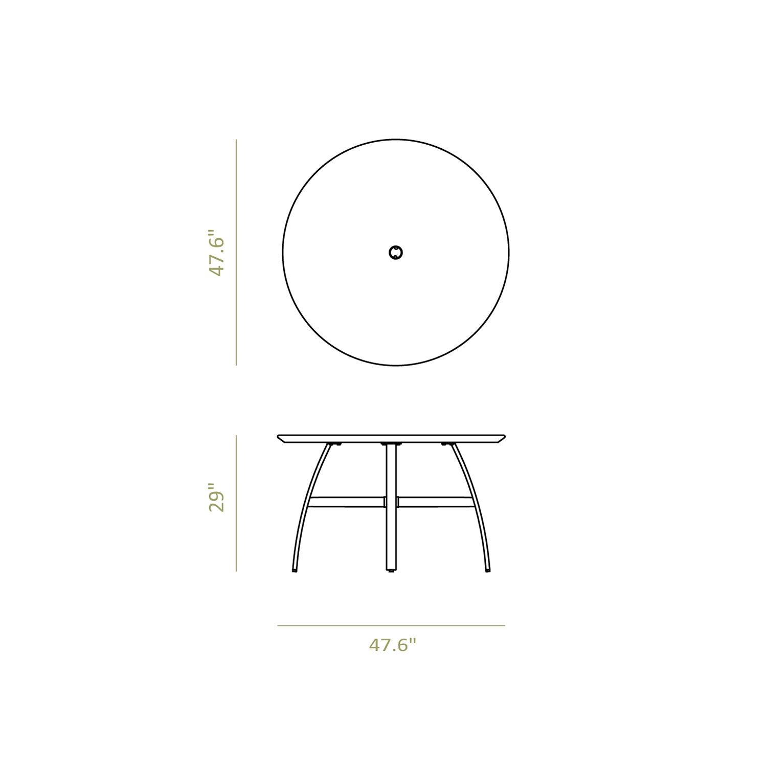 Neuwood Living Naples 48rd Dining Table Dimensions